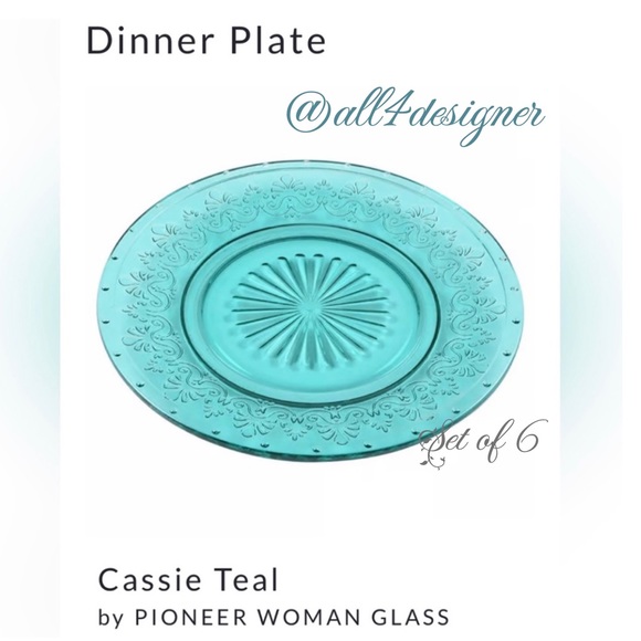 6 Dinner Plates - Brand New The Pioneer Woman Cassie Glass Embossed Dinner Plate - Picture 1 of 6